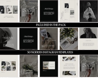 Dark Editorial AI Stock Photos + Instagram Canva Templates