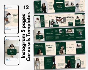 Minimalist Instagram Carousel Templates, Coach Content (Canva Editable)