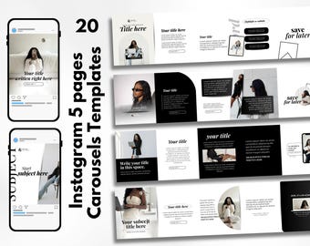 Instagram Carousel Templates, Minimalist Neutral Design (Canva Editable, Digital Download)