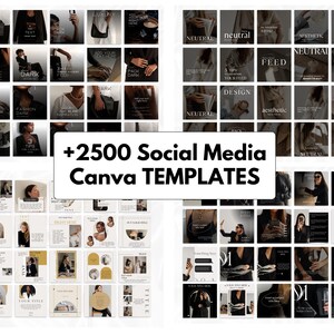 2500+ editable Canva social media templates bundle for coaches, entrepreneurs and small business owners including Instagram posts, carousel templates, TikTok video templates, Pinterest pins, Facebook marketing graphics, reels, stories and professional branding designs