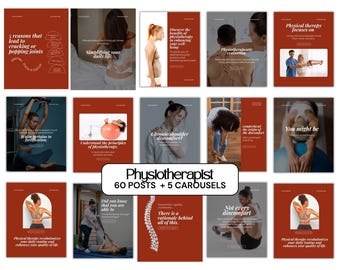 Physical Therapist Instagram Templates | 60 Canva Social Media Posts (Digital Download)