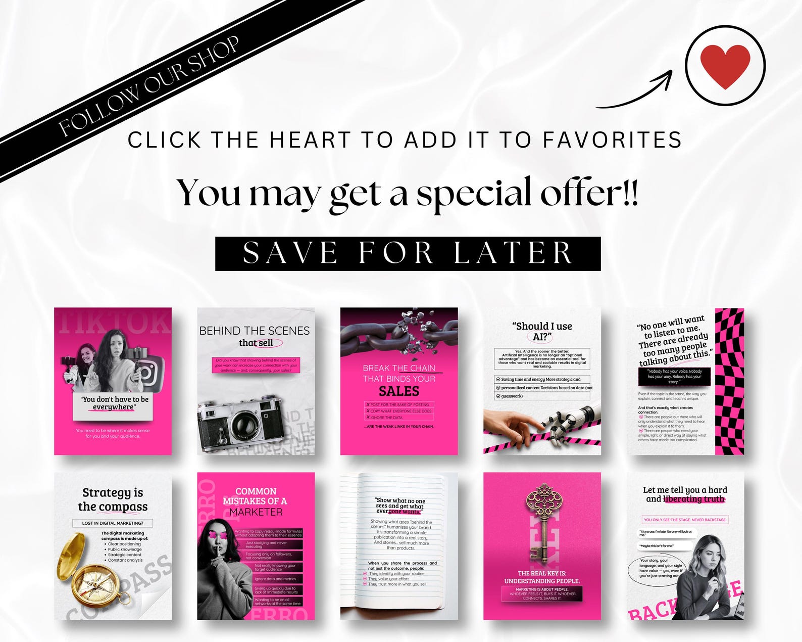 Pink Social Media Posts and Carousel Canva Templates: Digital Marketing ...