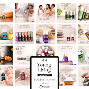 Young Living Instagram Templates: Essential Oils Social Media (Canva Editable)
