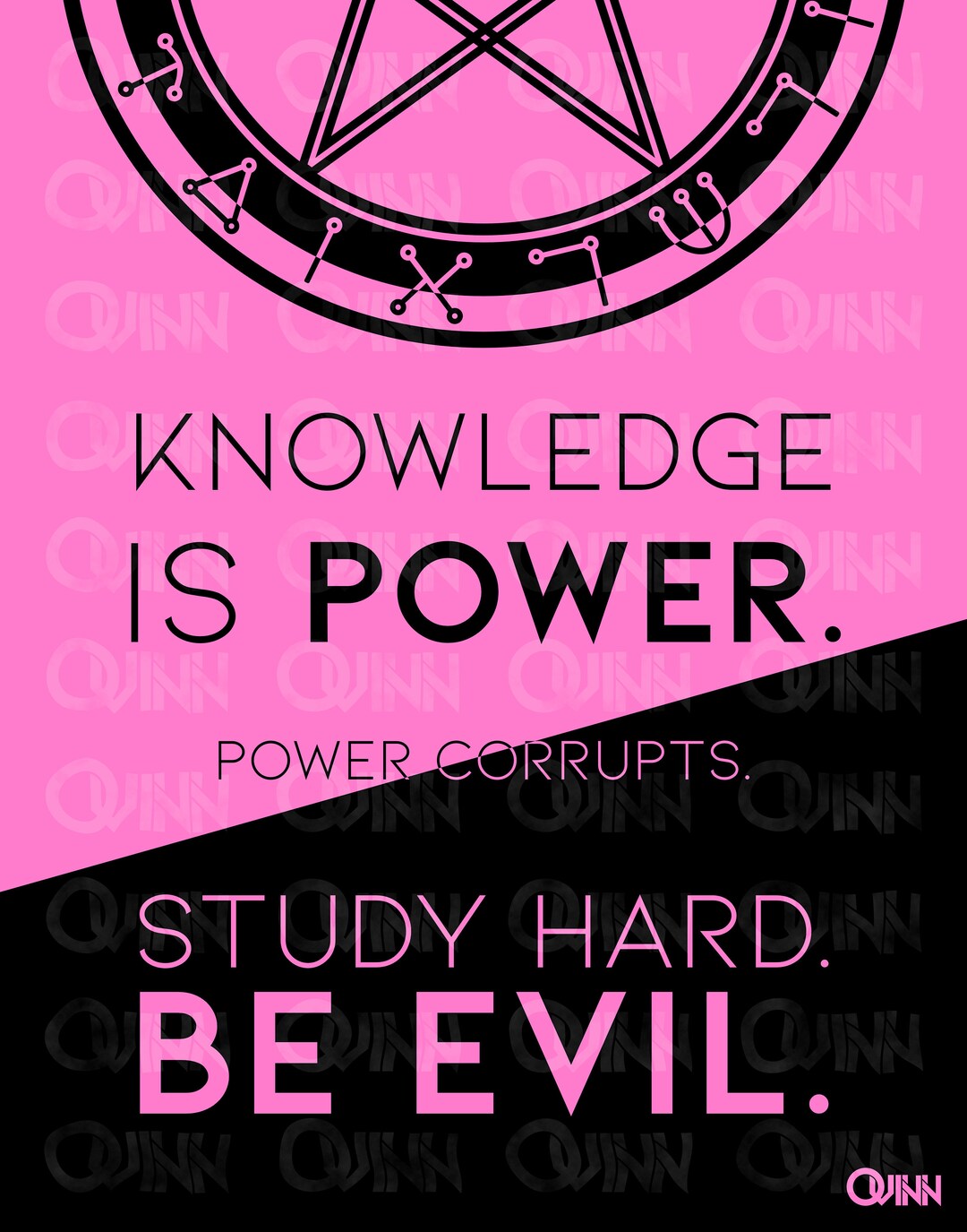 Art Print Knowledge is Power. Study Hard. Be Evil. Etsy