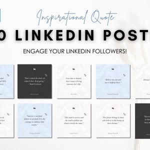 10 Inspirational LinkedIn Posts | Inspirational Quotes from Influential Figures | LinkedIn Template | Canva Template | Social Media Cards |