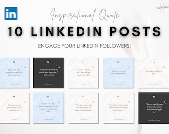 10 LinkedIn Posts | Inspirational Quote Templates (Canva)