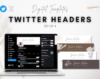 4 Twitter Banner Headers | Soft Paint & Floral Style | Twitter Profile | Custom Banner Social Media Banner | Build your personal brand!