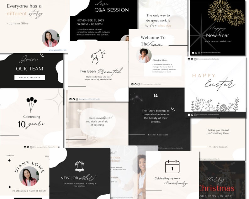 36 Linkedin Post Templates | Light Minimal | Linkedin Template ...