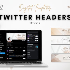 4 Twitter Banner Header | Clean & Modern Banner | Twitter Profile | Custom Banner Social Media Banner | Build your personal brand!