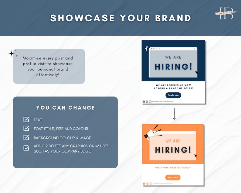 Dark Blue LinkedIn Post Templates | Canva Editable (Digital Download ...
