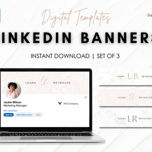 3 LinkedIn Banners | Linkedin Templates | Showcase Your Personal Brand | Light Modern Name Banner | LinkedIn Banner Professional