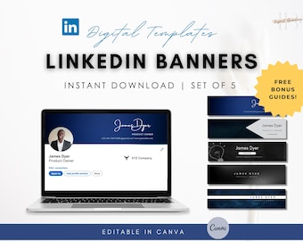 Modern LinkedIn Banner Templates | Professional Brand Backgrounds (Digital Template)