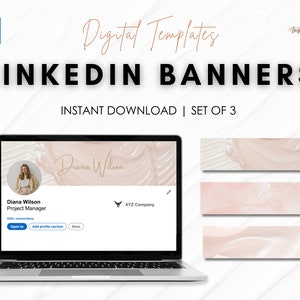 4 LinkedIn Banners | Showcase Your Personal Brand | Soft Pink | LinkedIn Background | LinkedIn Banner Professional | LinkedIn Templates