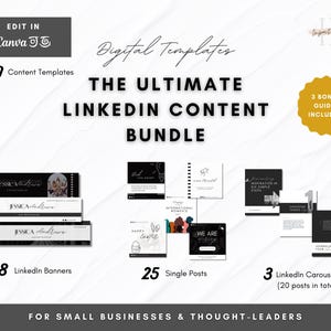 50+ Editable LinkedIn Content Templates | Ultimate Business & Thought-Leader Bundle | Professional  LinkedIn Banners, Posts / Carousels