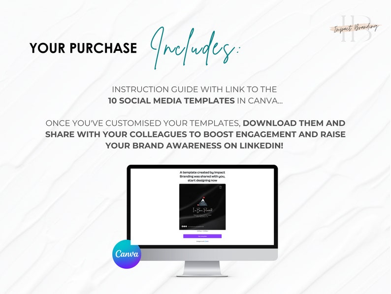 10 Linkedin Post Templates | Canva Social Media Cards (digital Download ...