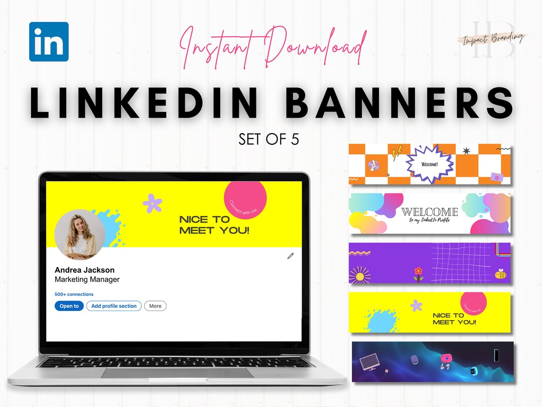 5 Linkedin Banners | Abstract Pop Art | Creative Banner | Instant ...