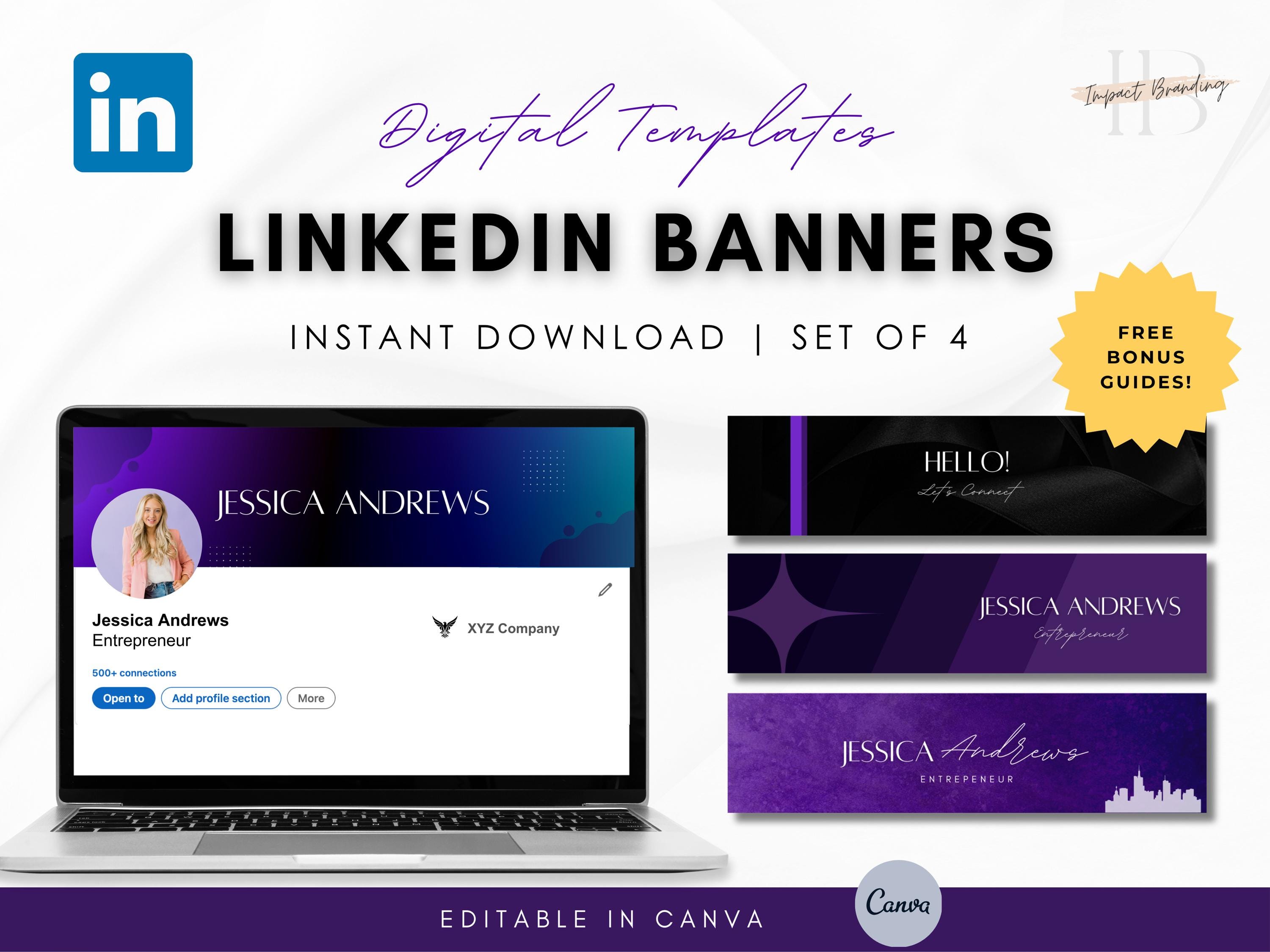 Minimal Linkedin Banner Templates | Canva Editable (digital Download ...