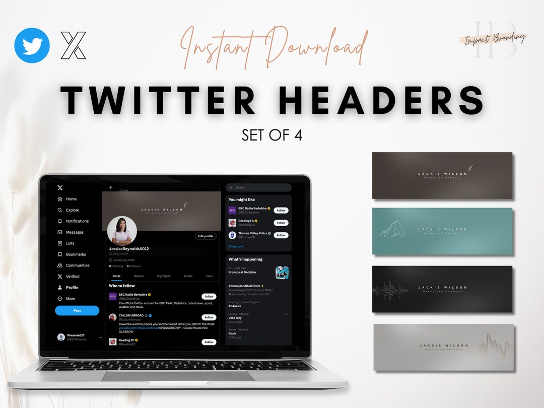4 Twitter Banner Headers Minimal Banners Twitter Profile Etsy