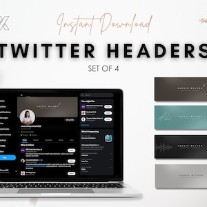 4 Twitter Banner Headers | Minimal Banners | Twitter Profile | Custom Banner Social Media Banner | Build your personal brand!