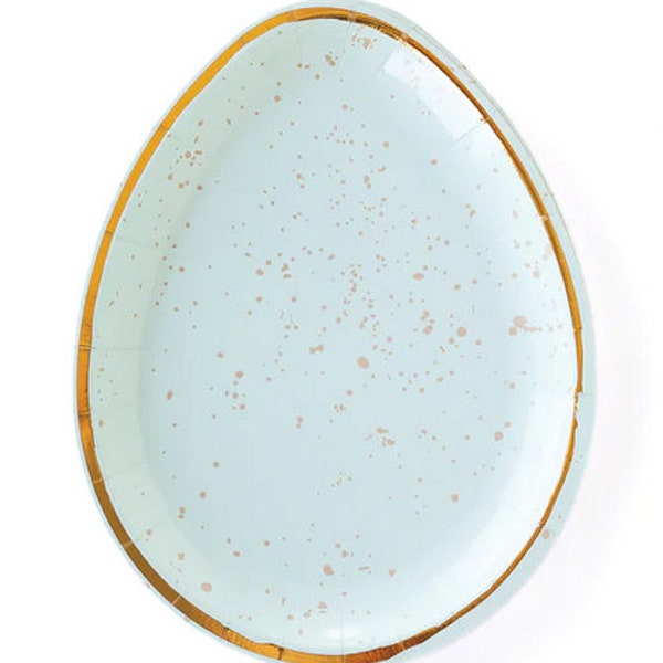 Egg Shaped Paper Plate 8 ct | Easter Brunch Plates I Spring Plates I Spring Party I Robin's Egg Plate | Easter Plates | Pastel Plates