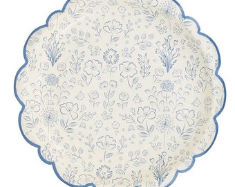 Pembroke Floral Paper Plate 10" 8ct | Tea Party Decor | Garden Party Tableware | Tea Time Party Plates | Floral Paper Plates | Layering |