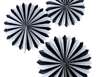 Black and White Halloween Tissue Fans I Vintage Halloween I Black and White Tissue Fans I Halloween Party I Halloween Decorations I Oversize