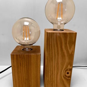 KLOTZER table lamp | Handmade wooden lamp - Ideal as a vintage bedside lamp or desk lamp image 6