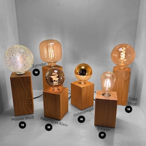 KLOTZER table lamp | Handmade wooden lamp - Ideal as a vintage bedside lamp or desk lamp image 4