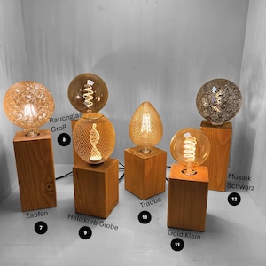 KLOTZER table lamp | Handmade wooden lamp - Ideal as a vintage bedside lamp or desk lamp image 3