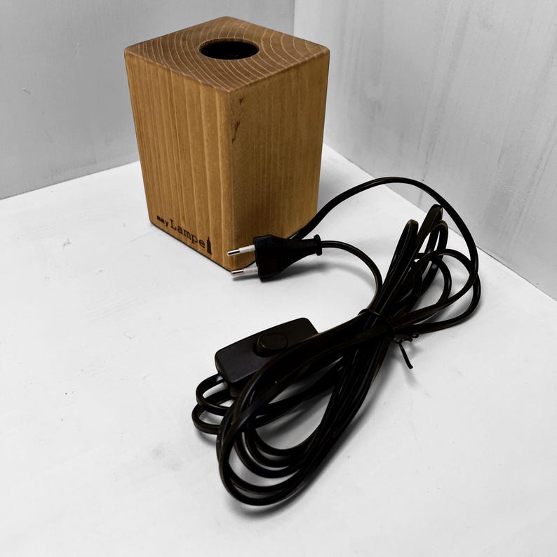 KLOTZER table lamp | Handmade wooden lamp - Ideal as a vintage bedside lamp or desk lamp ohne Leuchtmittel