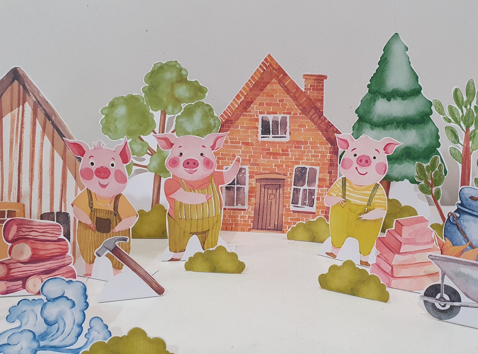 Three Little Pigs Story Printable Play Set Fairytale Etsy Three Little Pigs Story Printable Play Set Fairytale Etsy