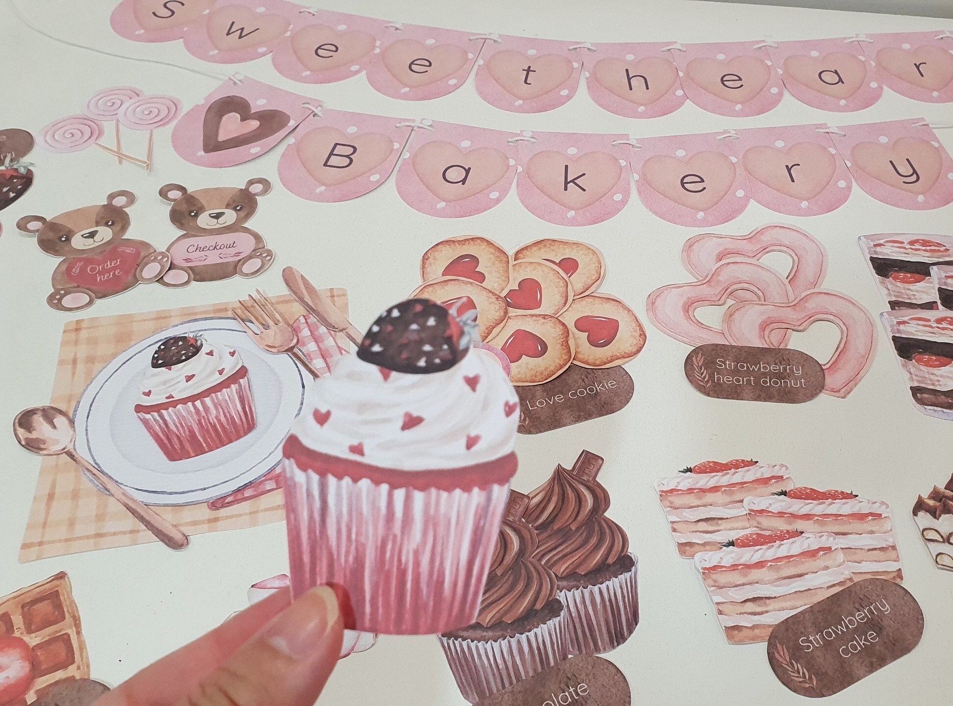 Sweetheart Bakery Dramatic Play Set, Valentine's Day Bakery, Sweet