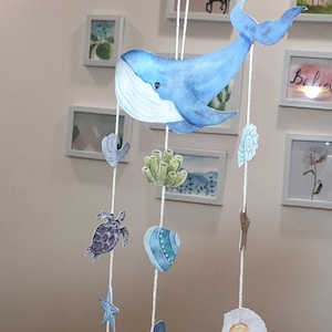 Wal Wandbehang Printable, DIY Papier Sommer Dekor, Ocean Klassenzimmer & Wohnkultur, niedliche Tiere Papier hängen Mobile, Kinderzimmer Dekoration