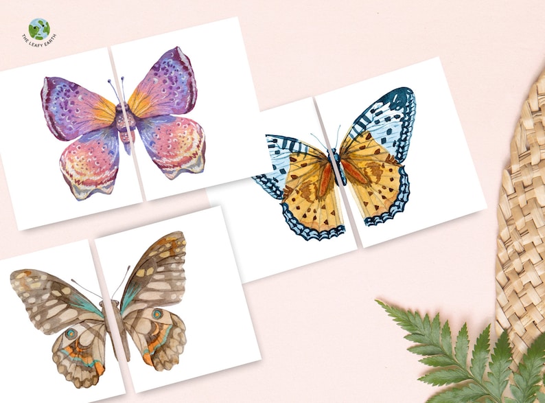 Butterfly Matching Game, 36 Pairs, Printable Games, Toddler Matching, Nature Education, Homeschool Learning, Insect Cards, Nature Flashcards image 1