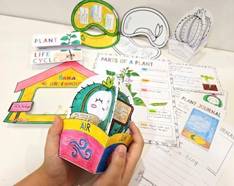 All about Plants Activities, Plant Life Cycle Foldable, Parts of a Plant Poster, 3D Paper Cactus, Plant Observation Journal, Greenhouse
