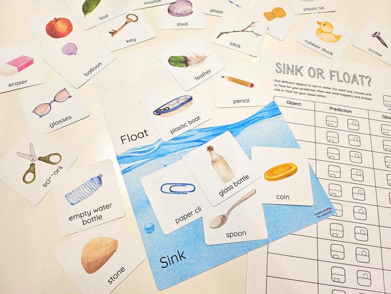 Sink or Float Sorting Game, Prediction and Observation Worksheet ...