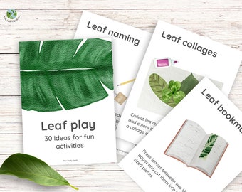 30 Fun Ideas for Leaf Play, Craft Ideas, Activity Pack, Educational Games, Montessori Flashcards, Activities for Homeschool & Kindergarten,