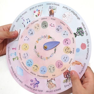 Emotion Wheel Printable, Kids Feeling Board, Montessori Classroom Decor, DIY Kid Paper Crafts, Feeling Circle Time, Kids Feeling Learning