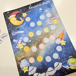 Tabella delle ricompense stampabile - Spazio, Tabella delle routine per bambini, Tabella del comportamento, Tabella delle ricompense spaziali, Tabella delle faccende, Tabella degli obiettivi per i più piccoli, Bambini della natura