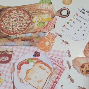 Dramatisches Picknick-Spielset, Zahlen und Zählen, Kinder DIY Essen Papier Handwerk, Essen Pretend Play, Obst Frühe Mathematik, Frühlings-Sommer-Aktivitäten