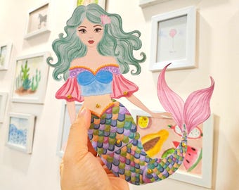 Articulated Mermaid Paper Dolls, Mermaid Paper Craft, Movable Paper Dolls, DIY Kids Paper Crafts, Printable Mermaid Dolls, Ocean Paper Craft