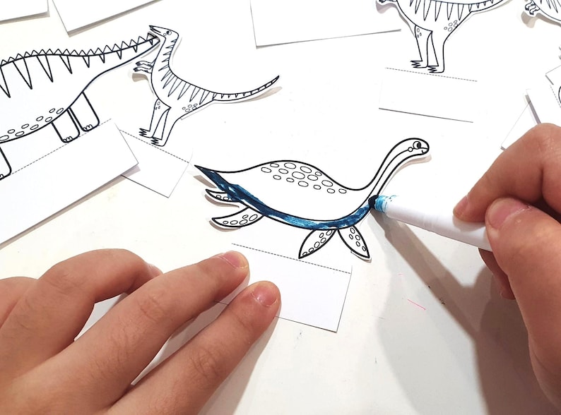 Dinosaur Coloring Diorama, Printable Diorama, Dinosaur Playset, DIY Kids Paper Scene Crafts, Dinosaur Pretend Play, Dinosaur Paper Puppets image 2