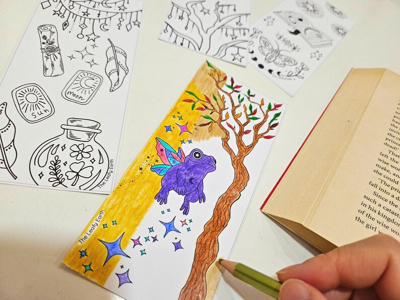 6 Magical Autumn Bookmarks Coloring, Halloween Coloring, DIY Kids Paper ...