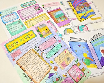 Book Review and Cover Design, Book Report Project, Reading Response Sheets, Graphic Organizers, Reading Skills, Literary Genres Review