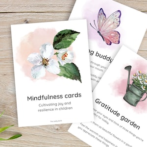 Carte di consapevolezza per bambini, esercizi di consapevolezza, benessere, positivo, carte di positività, consapevole, schede didattiche Montessori, salute mentale dei bambini