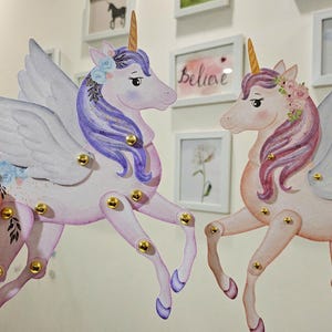 Articulated Unicorn Paper Dolls, Build a Unicorn, Fairy Paper Doll Set, DIY Kids Paper Crafts, Unicorn Paper Puppet, Articulated Paper Horse