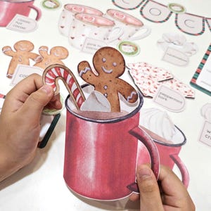 Hot Cocoa Stand Dramatic Playset, Christmas Shop Pretend Play, Christmas Activity Set, Money Math, Winter Preschool Imaginative Play