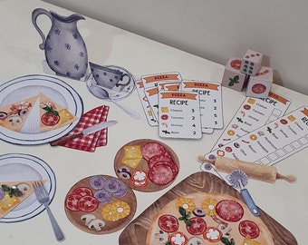 Make a Pizza, Numbers and Counting, Pizza Playset, Kids DIY Food Paper Crafts, Pizza Dramatic Play, Restaurant Pretend Play, Early Math