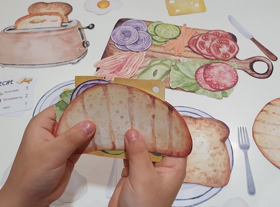 Make a Sandwich, Numbers and Counting, Sandwich Playset, Kids DIY Food Paper Craft, Food Dramatic Play, Restaurant Pretend Play, Early Math
