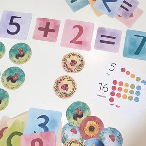 Math Numbers and Counters, Ten Frame Math, Counting Cards, Math Counters, Number Cards, Math Manipulatives, Counting Practice, Early Math